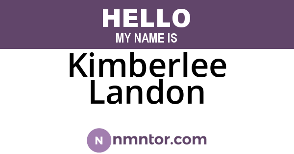 Kimberlee Landon