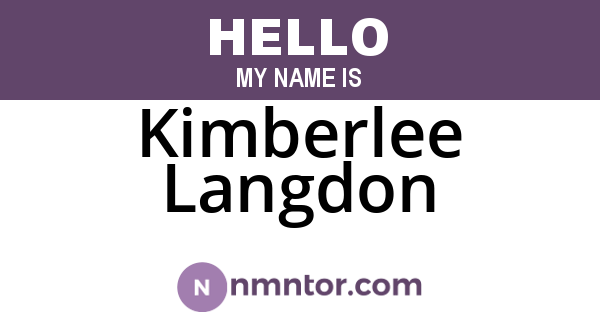 Kimberlee Langdon