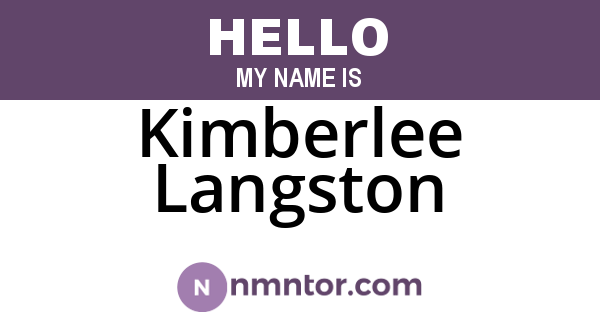 Kimberlee Langston
