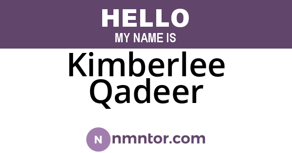 Kimberlee Qadeer