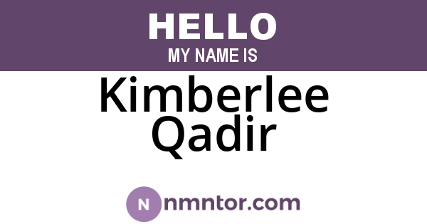 Kimberlee Qadir