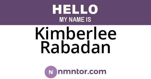 Kimberlee Rabadan
