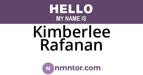 Kimberlee Rafanan