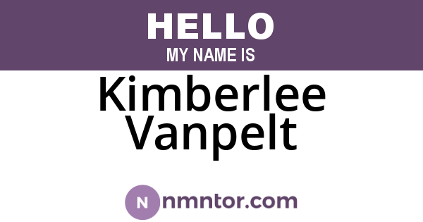 Kimberlee Vanpelt