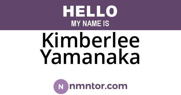 Kimberlee Yamanaka