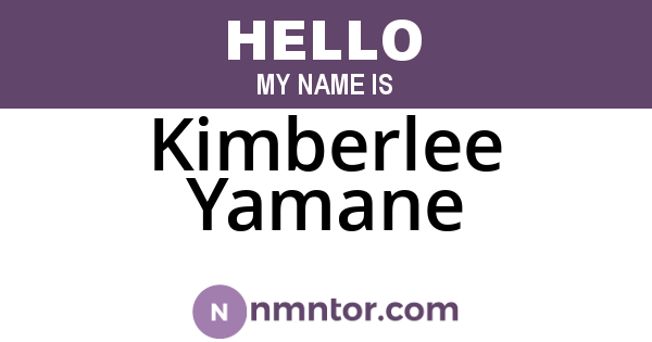 Kimberlee Yamane