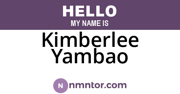 Kimberlee Yambao