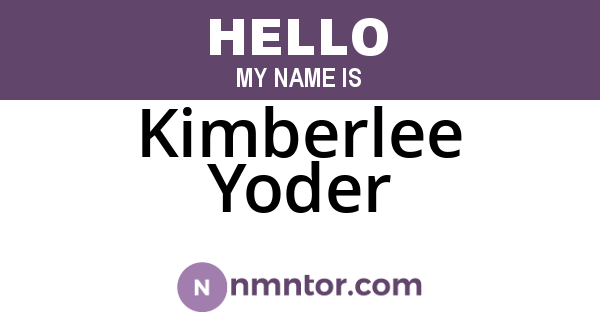 Kimberlee Yoder