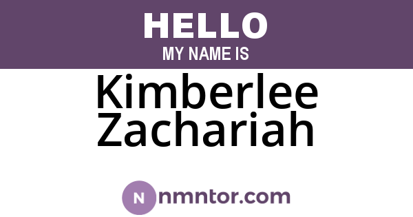 Kimberlee Zachariah