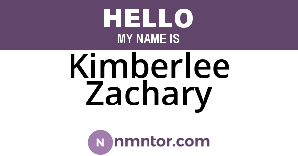 Kimberlee Zachary