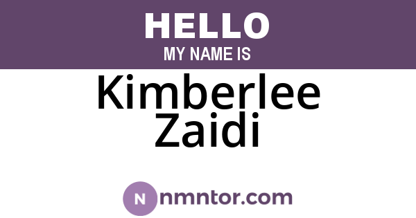 Kimberlee Zaidi