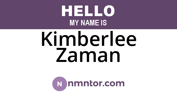 Kimberlee Zaman