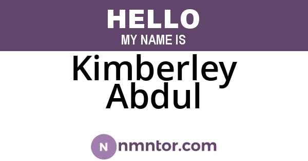 Kimberley Abdul