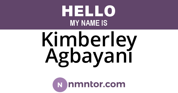 Kimberley Agbayani