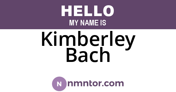 Kimberley Bach