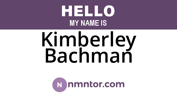 Kimberley Bachman