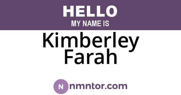 Kimberley Farah