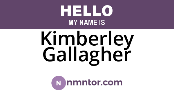Kimberley Gallagher