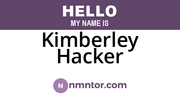 Kimberley Hacker