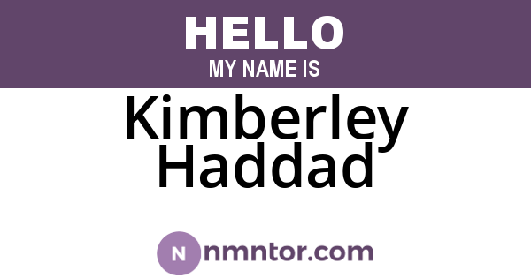 Kimberley Haddad