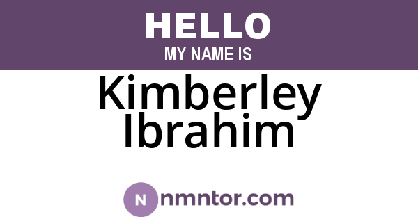 Kimberley Ibrahim