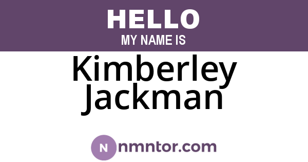 Kimberley Jackman