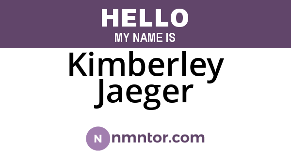 Kimberley Jaeger