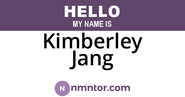 Kimberley Jang