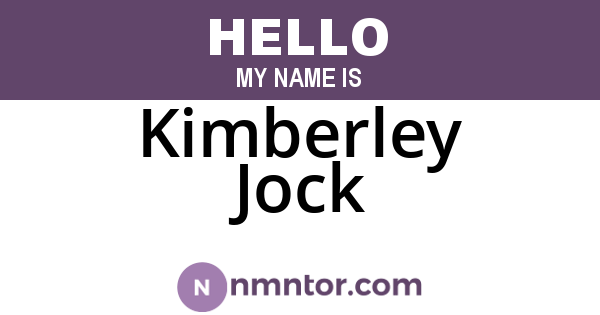 Kimberley Jock
