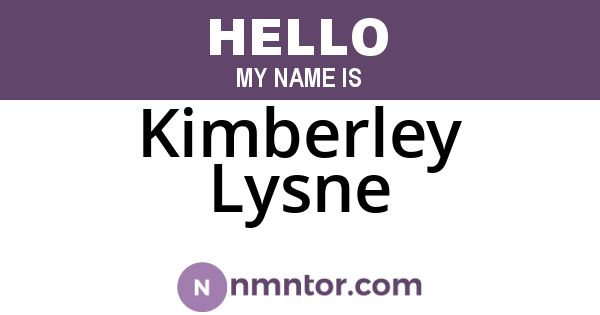 Kimberley Lysne