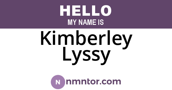 Kimberley Lyssy