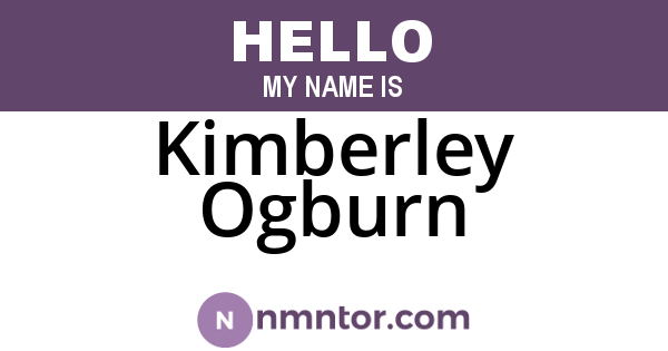 Kimberley Ogburn