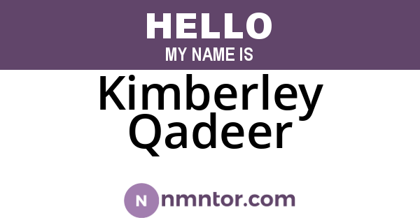 Kimberley Qadeer