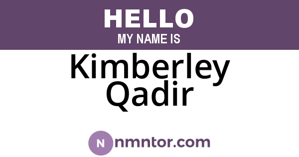 Kimberley Qadir