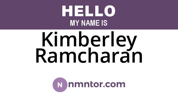 Kimberley Ramcharan