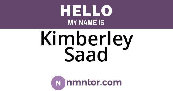Kimberley Saad
