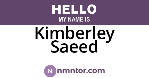 Kimberley Saeed