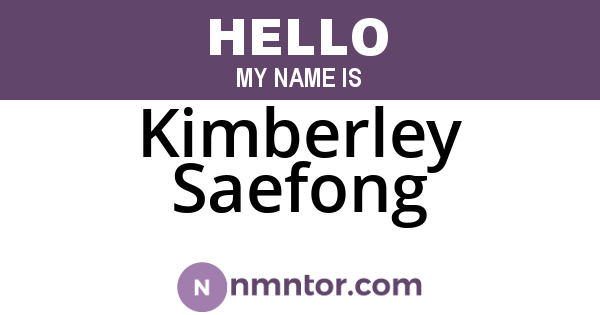 Kimberley Saefong