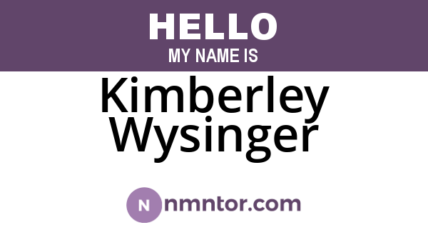 Kimberley Wysinger