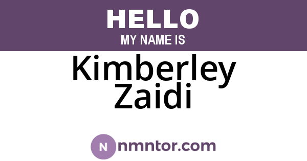 Kimberley Zaidi
