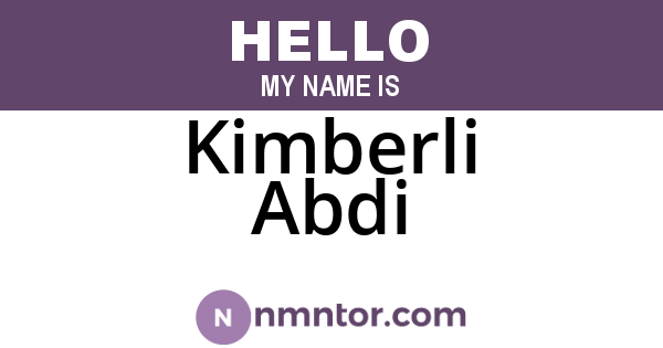 Kimberli Abdi
