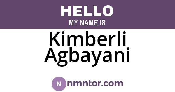 Kimberli Agbayani