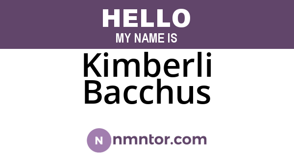 Kimberli Bacchus