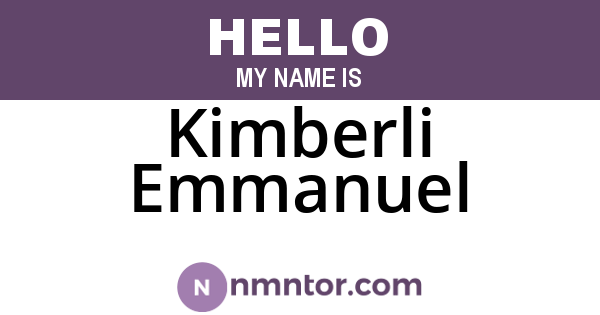 Kimberli Emmanuel
