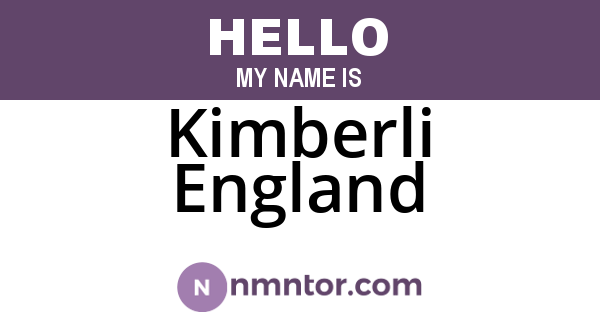 Kimberli England