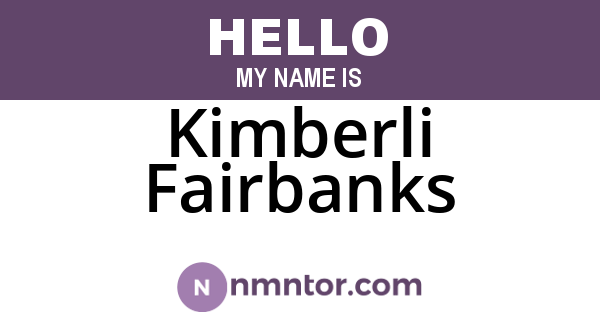 Kimberli Fairbanks
