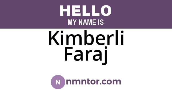 Kimberli Faraj