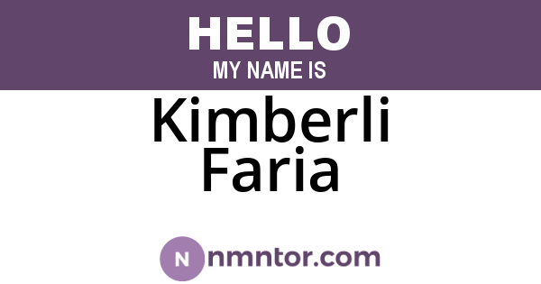 Kimberli Faria