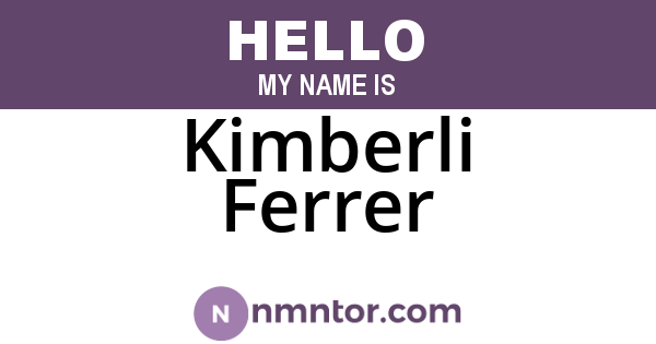 Kimberli Ferrer