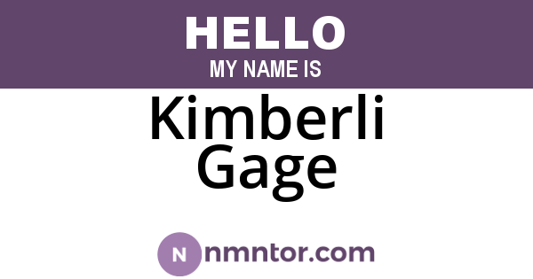Kimberli Gage